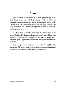 Aide-mémoire pour la lecture de l'électrocardiogramme pour étudiant