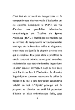 Modèle de restructuration du PEP-3 comme outil d'évaluation
