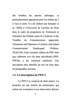 Modèle de restructuration du PEP-3 comme outil d'évaluation