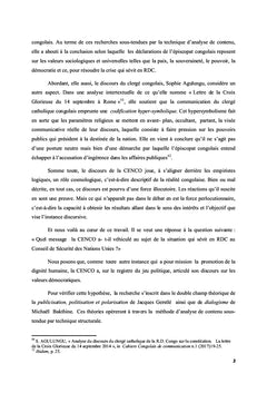 Enjeux de la controverse CENCO-classe politique congolaise