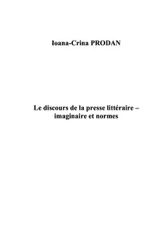 Le discours de la presse littéraire - imaginaire et normes