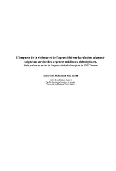 L'impact de la violence sur la relation soignant-soigné
