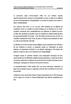 Pneumopathie Infectieuse : Intérêt de la Tomodensitométrie Thoracique