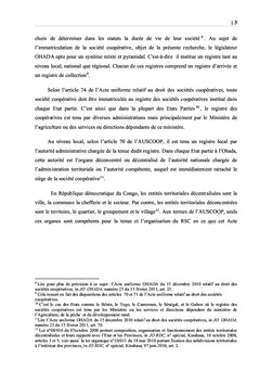 De l'immatriculation des sociétés coopératives en droit congolais