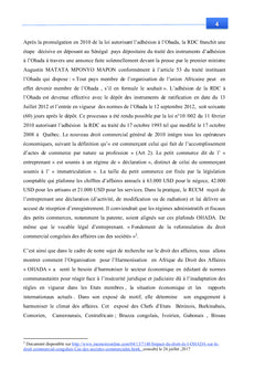 Etude critique des innovations de l'Ohada par rapport à loi n° 90-046