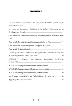 Actes de concertations locales des intervenants du secteur économique