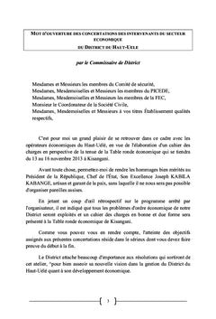 Actes de concertations locales des intervenants du secteur économique