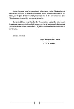 Actes de concertations locales des intervenants du secteur économique