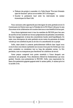 Actes de concertations locales des intervenants du secteur économique