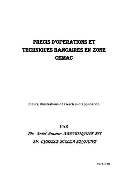 Opérations et Techniques Bancaires en zone CEMAC