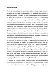 Aperçu et traité de la sorcellerie africaine