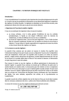 Physiologie Végétale
