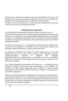 Le développement économique et social à travers la coopérative