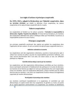 Le développement économique et social à travers la coopérative