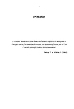 Evaluation des Systèmes de Contrôle Interne et de Gestion des Risques