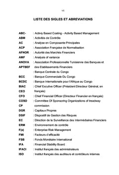 Evaluation des Systèmes de Contrôle Interne et de Gestion des Risques