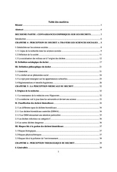 REGARD CROISE SUR LES PERCEPTIONS DU «DECHET»