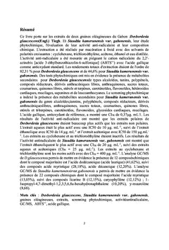 Etude phytochimique, activité anti-radicalaire et composition chimique