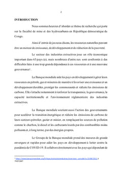 De la fiscalité minière et des hydrocarbures en RD Congo