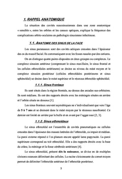 Les Complications Orbitaires des Sinusites Bacteriennes