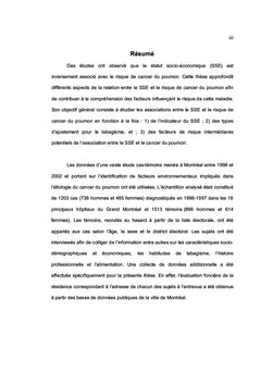 Relation entre statut socio-économique et cancer du poumon