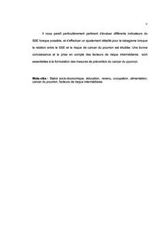 Relation entre statut socio-économique et cancer du poumon