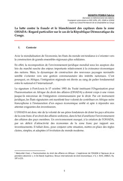La lutte contre la fraude et le blanchiment des capitaux