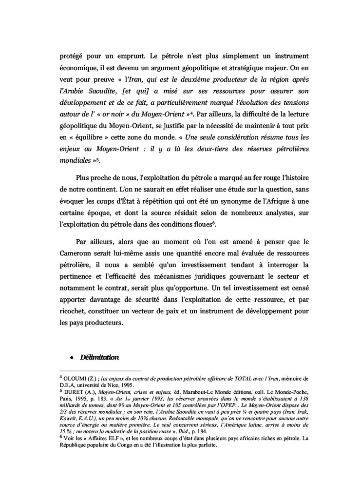 CONTRAT D'ÉTAT ET SÉCURITÉ DES INVESTISSEMENTS PÉTROLIERS