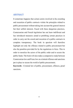 Le droit pénal des marchés publics au Cameroun et en France :