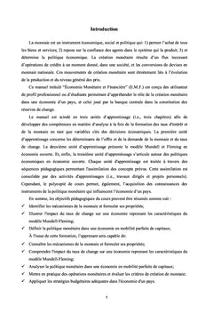 Manuel sur l'Economie Monétaire et Financière : Cours et Exercies