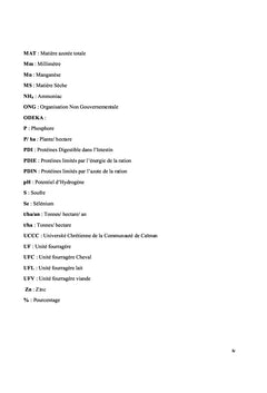 Évaluation agrobromatologique de trois (3) cultures fourragères