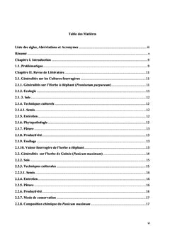 Évaluation agrobromatologique de trois (3) cultures fourragères