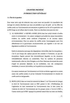 EFFETS DES CONFLITS ARMÉS SUR LES AIRES PROTEGÉES EN RDC