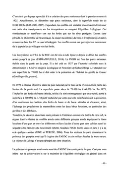 EFFETS DES CONFLITS ARMÉS SUR LES AIRES PROTEGÉES EN RDC