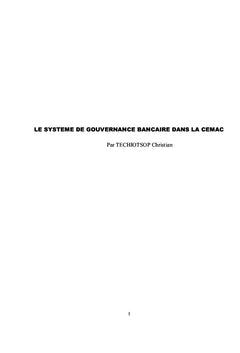 Le système de gouvernance bancaire dans la CEMAC