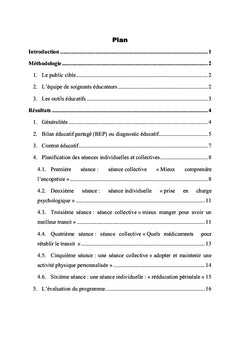 PROGRAMME D'EDUCATION THERAPEUTIQUE D'UN ENFANT ENCOPRETIQUE