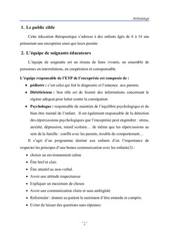 PROGRAMME D'EDUCATION THERAPEUTIQUE D'UN ENFANT ENCOPRETIQUE