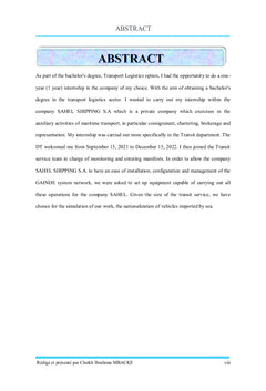 Mise a la consommation des véhicules importés par voie maritime