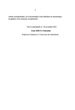 La Zoonymie du Kílúba