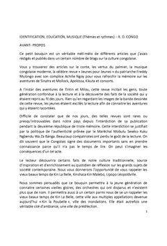 Identification, Education, Musique (Thèmes et Rythmes)