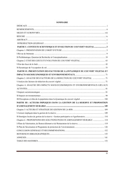 Dynamique végétale et impacts socioéconomiques et environnementaux