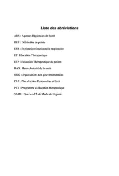 Programme d'éducation thérapeutique de l'enfant asthmatique