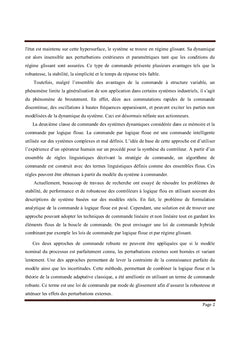 Commande des Systèmes Non Linéaires