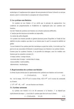 Commande des Systèmes Non Linéaires