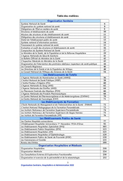 Organisation Sanitaire des Etablissements de Santé en Algérie