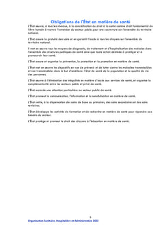 Organisation Sanitaire des Etablissements de Santé en Algérie