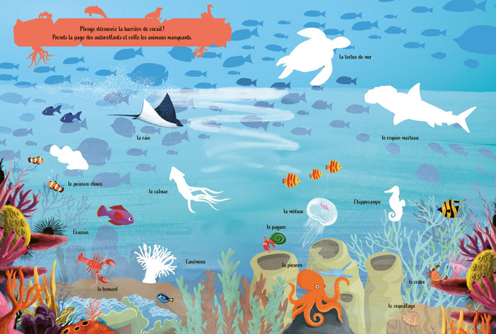 Mon imagier en autocollants : Sous l'eau