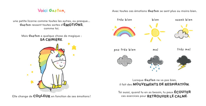 Je retrouve le calme avec Gaston la licorne - Livre son