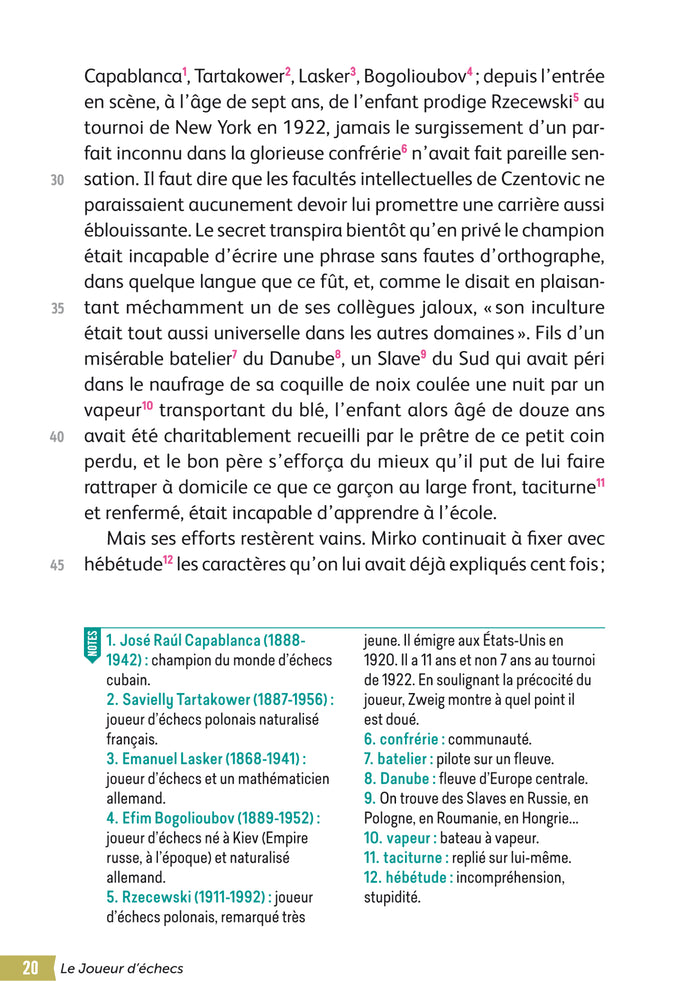 BiblioCollège Le Joueur d'échecs, Stefan Zweig