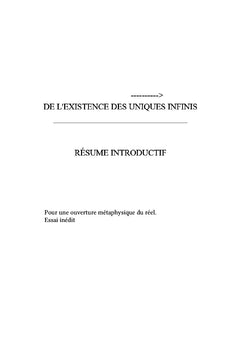 De l'existence des uniques infinis